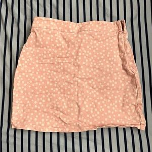 Pink floral Forever 21 skirt that fits true to size.